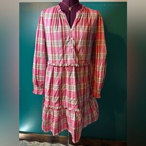 J. Crew Pink and White Plaid Womens Dress NWT